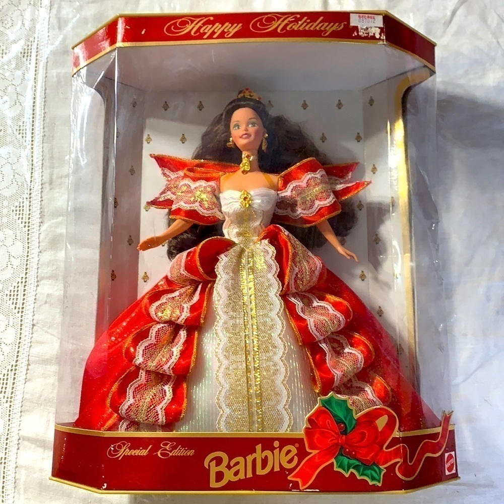 Mattel special edition Barbie happy holidays brunette 10th anniversary doll nib